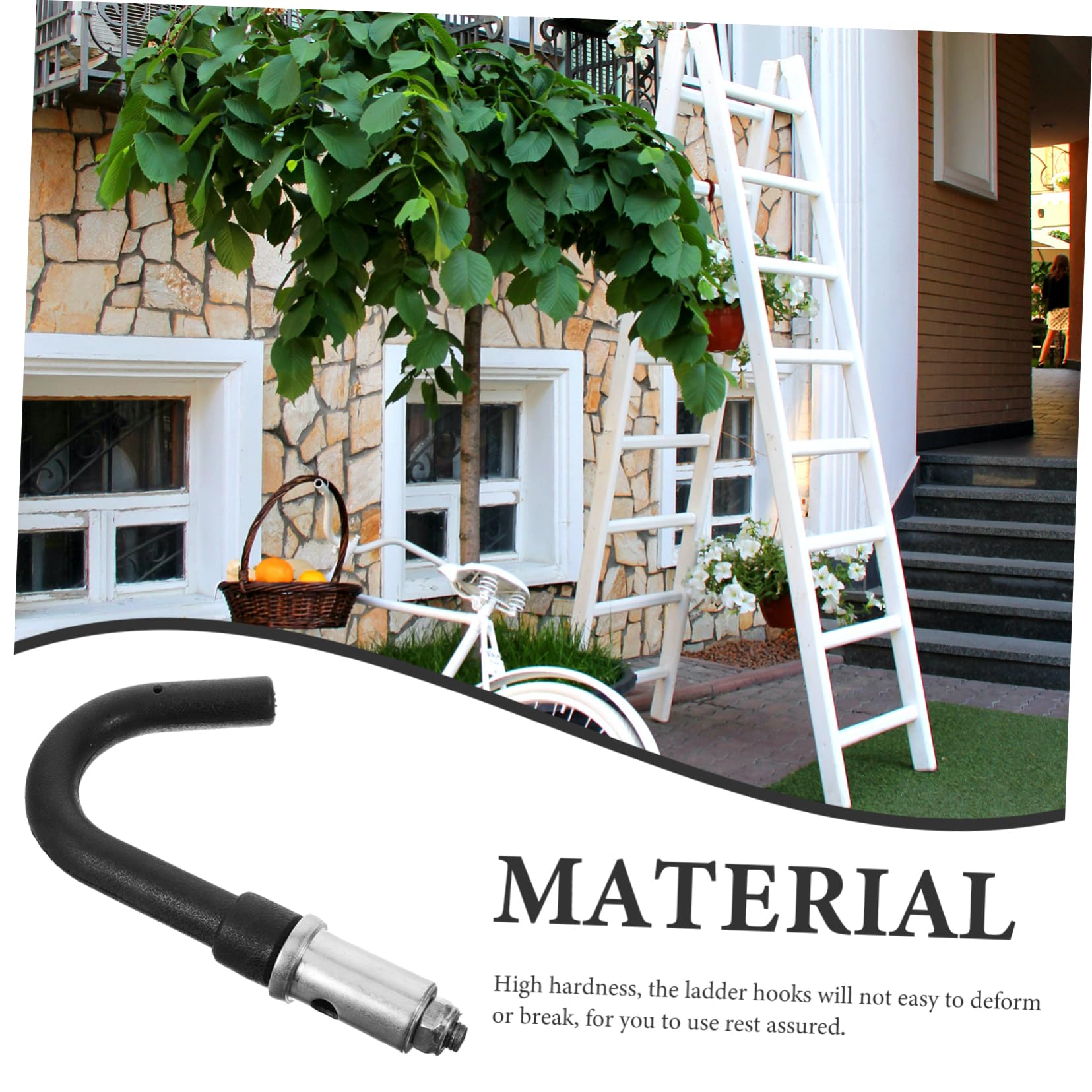 MUCKLILY Telescopic Ladder Hooks Heavy Duty 2-Pack with Anti-Slip Design Detachable Hooks for Loft Garage Roof Stabilizer and Outdoor Use - Image 4