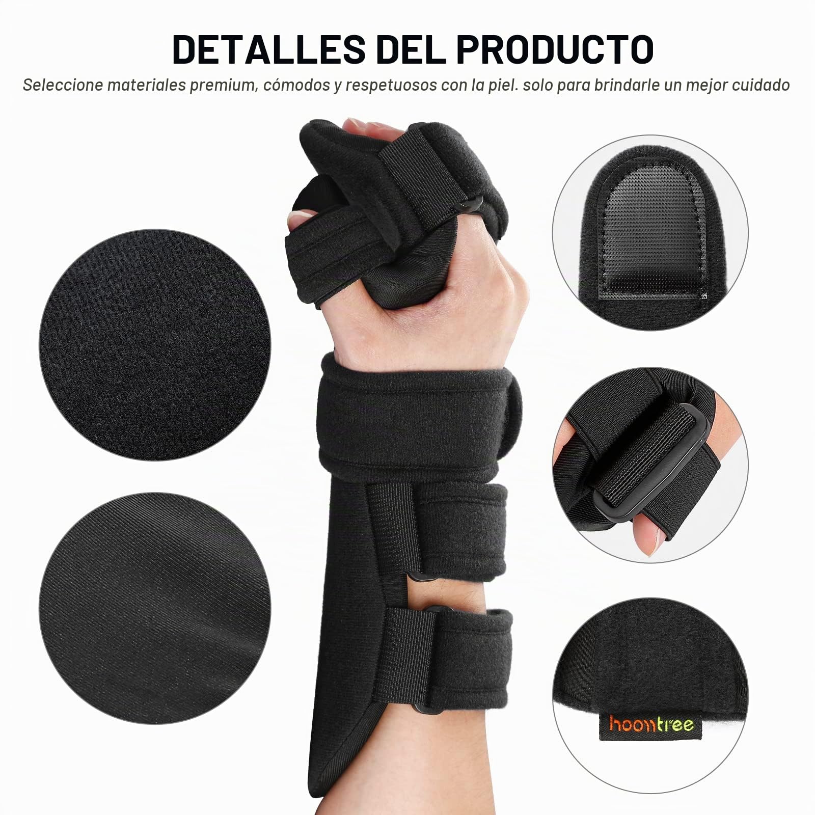 Férula de mano en reposo derecha e izquierda con separador de dedos Inmovilizador nocturno funcional Férula de dedo de la muñeca para el dolor del túnel carpiano, tendinitis (Derecho,Negro)