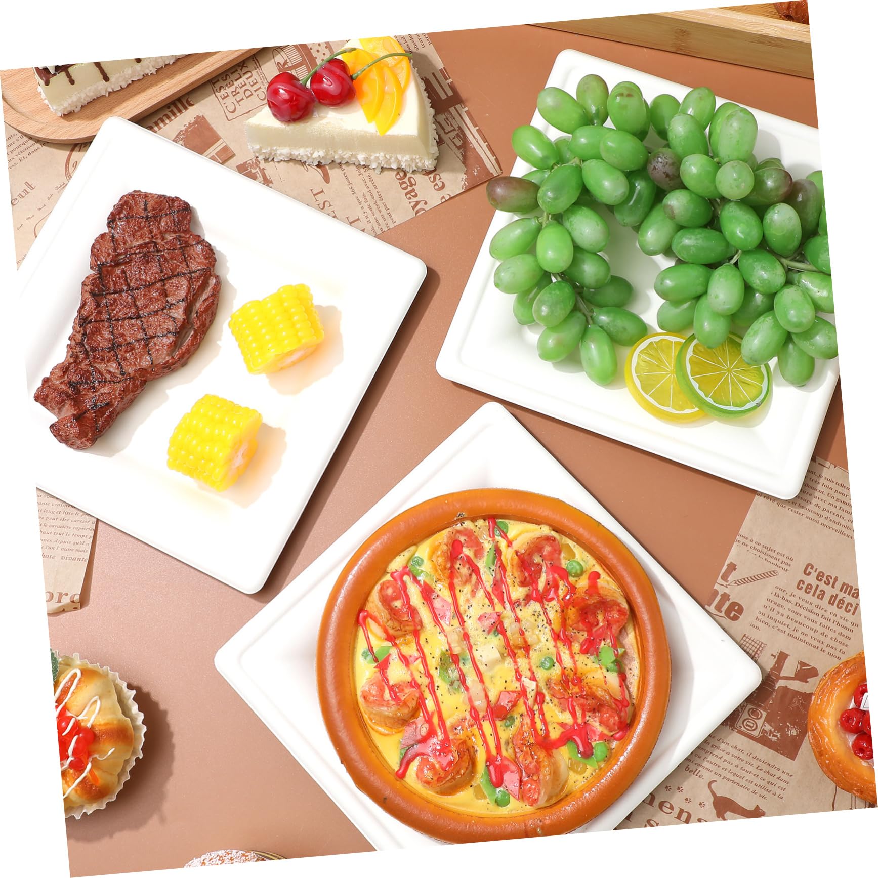 50 Pezzi Piatti Usa e Getta Vassoi Eleganti per Picnic e Campeggio per Dessert e Antipasti