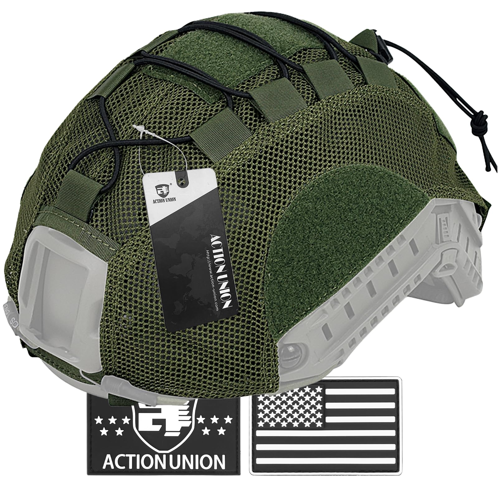 ACTIONUNION Tactical Airsoft Helmet Cover Breathable Mesh Helmet Cover for PJ/BJ/MH Helmet (OD)