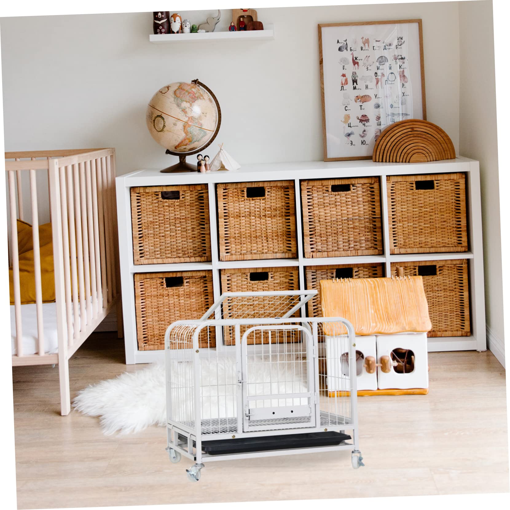 Levemolo Dog Cage Pan Leakproof Sturdy Replacement Tray Easy to Pet Crate Bedpan for Household