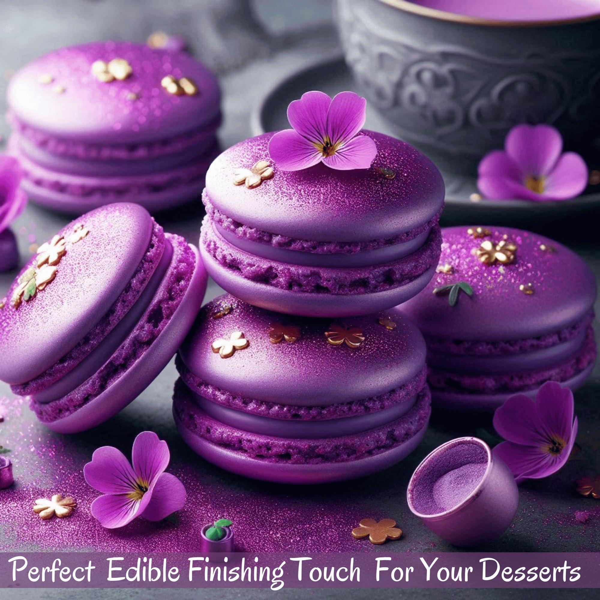 Confect Edible Luster Dust – Irish Purple | Edible Glitter for Drinks, Cocktails, Cakes, Cupcakes & Desserts | Food-Grade Brew Dust for Baking, Beverages & Party Decoration | 5 Gms - Image 4 thumbnail