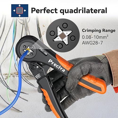Miniatura 2 de Preciva AWG28-7 Juego de herramientas de crimpado de virola con 2000 conectores de alambre, juego de alicates de crimpado de trinquete ajustable a