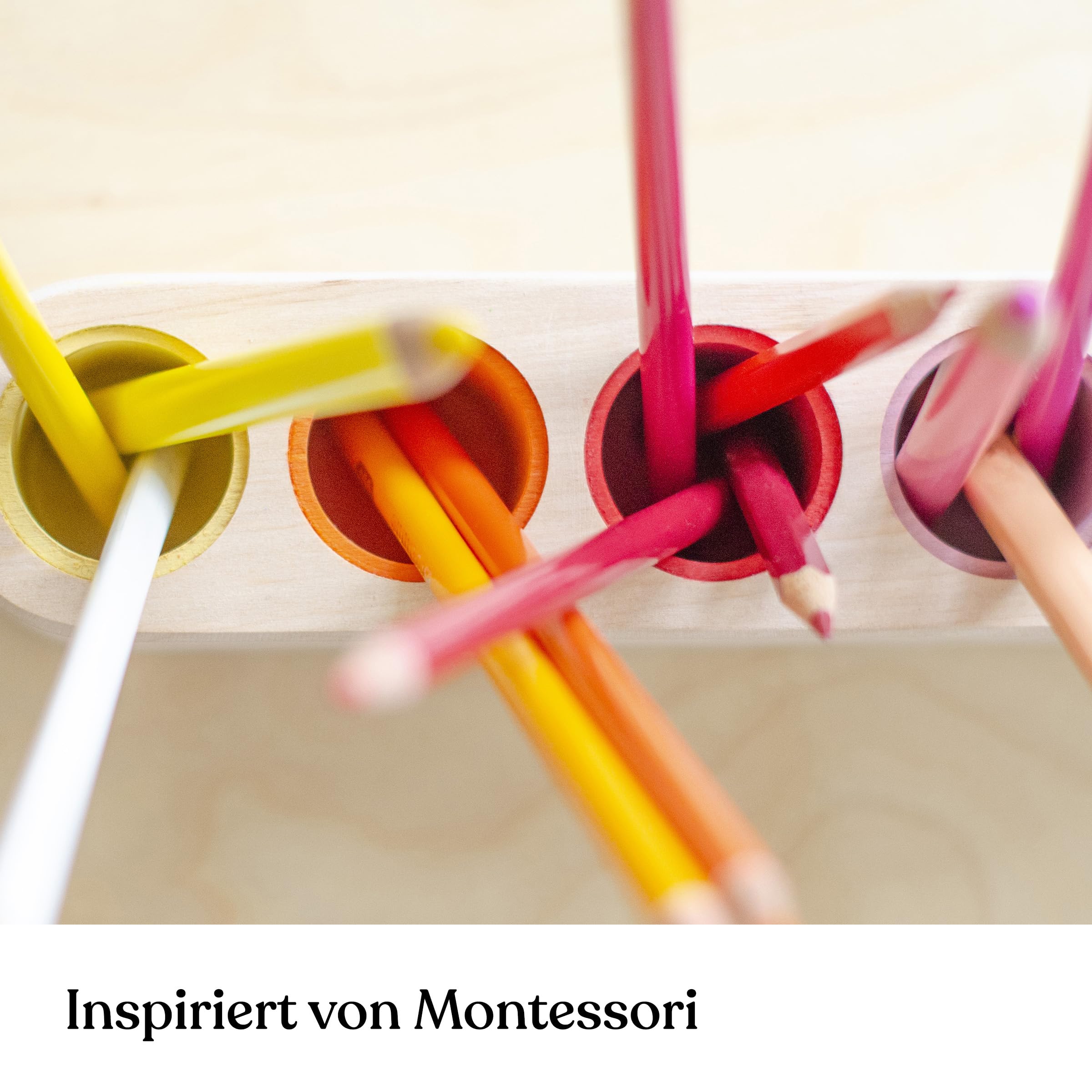 Ehrenkind® Buntstifthalter aus Massivholz FSC® zertifiziert nach Montessori | Schreibtisch Organizer | Stiftehalter Schreibtisch Kinder | Stiftehalter Holz | Stifte Organizer