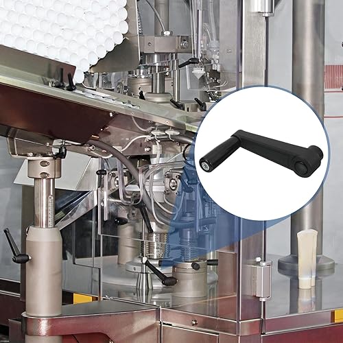 Miniatura 17 de uxcell Mango de máquina giratorio de 0.394 x 4.134 in (diámetro x L), mango de manivela de torno universal para máquina de molienda de torno