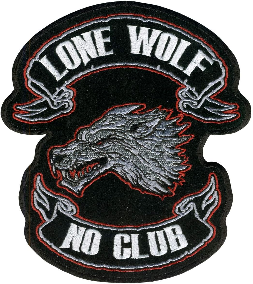 Hot Leathers Lone Wolf Embroidered Patch (13" Width x 15" Height)