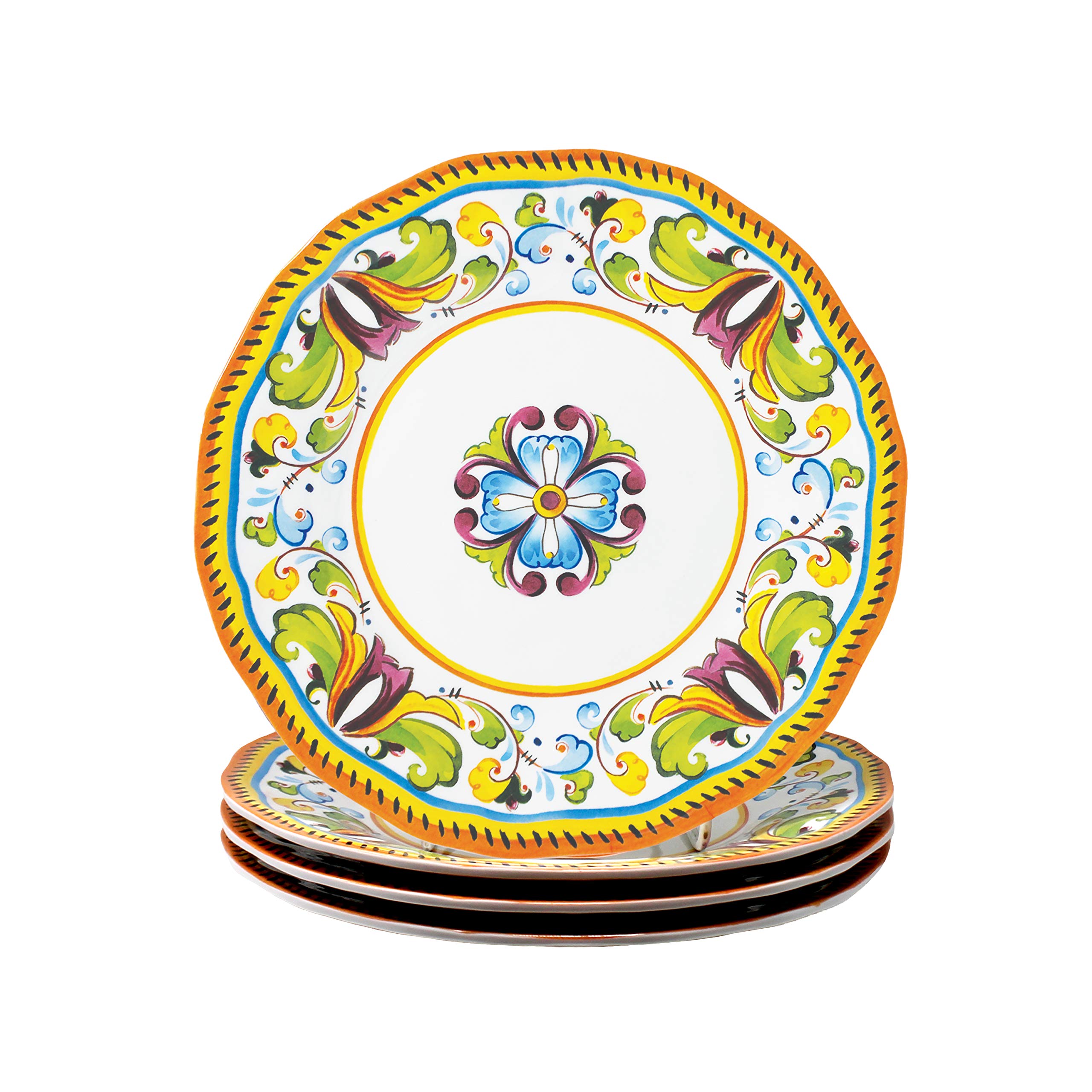 Le Cadeaux Melamine 9 inch Salad Plate, Set of 4, Toscana