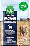 Open Farm, Grain-Free Dry Dog Food, Complete & Balanced Kibble, Sustainably & Ethically Sourced Ingredients, Non-GMO Veggies & Superfoods Support Overall Health, New Zealand Venison Recipe, 11lb Bag Venison 11 Pound (Pack of 1)