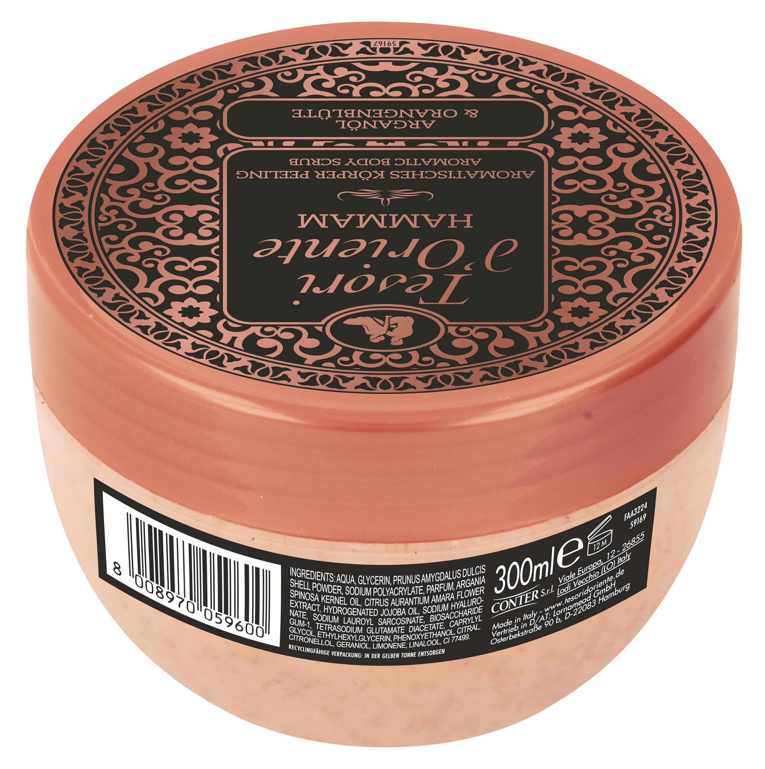 Tesori d'Oriente | Gommage corporel « Hammam » | Gommage aromatique pour le corps et les sens | Rituels de bien-être pour le corps et les sens | 300 ml