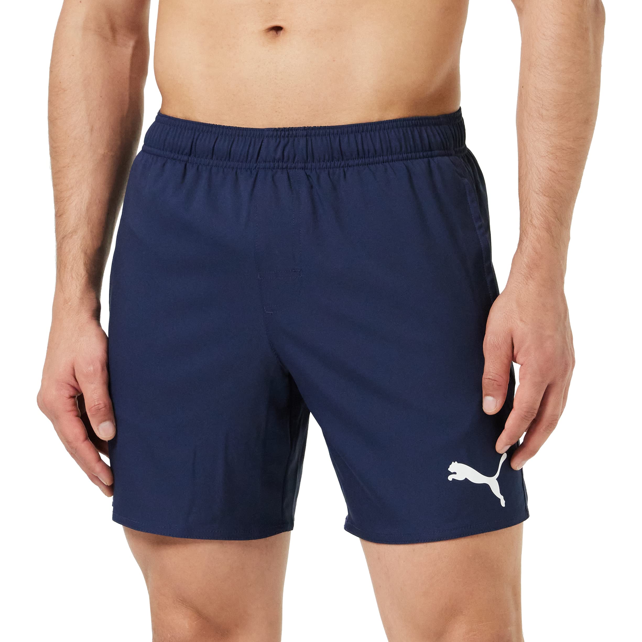 Puma Men's Navy Swim Mid Shorts Trunks, Extra Small