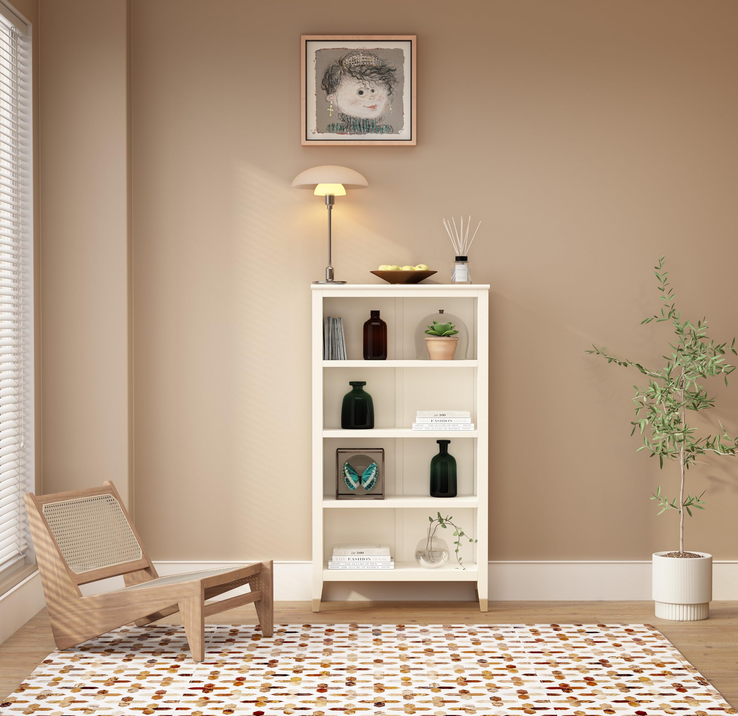 Cabinet Bits Palazzi Bookcase H127 W69 D25cm - White