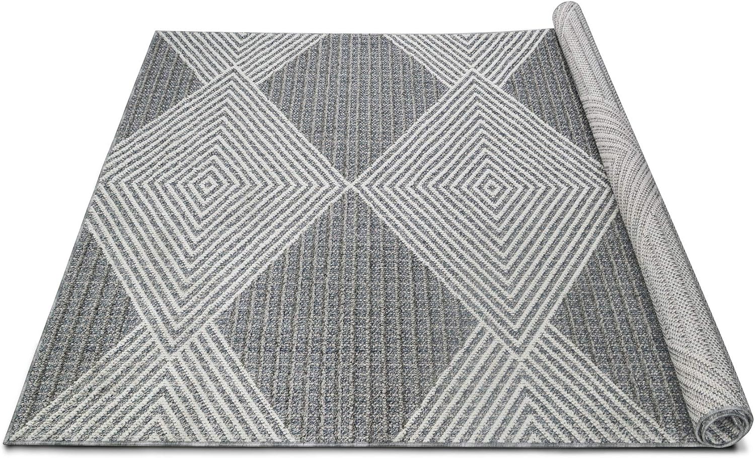 HR Excellence Indoor/Outdoor Area Rugs: Moroccan Trellis Pattern, Gray Outdoor Carpet for Lasting Beauty Under Sunlight - Stylish Grey Ivory Design, Durable Quality!