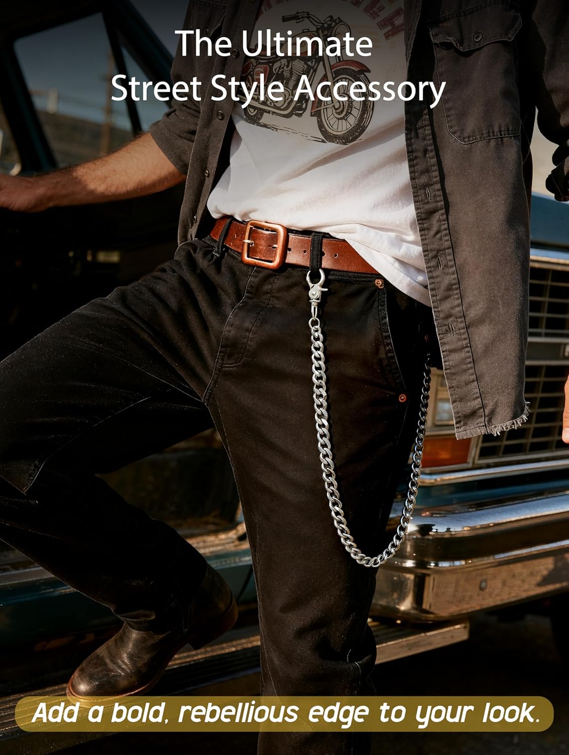 Magitaco Keychain Thorn Pants Chain, Heavy Duty Wallet Chain Belt for Men Women Silver Plated Emo Accessories, Punk Rock Hip Hop Biker Goth Jewelry - Image 5