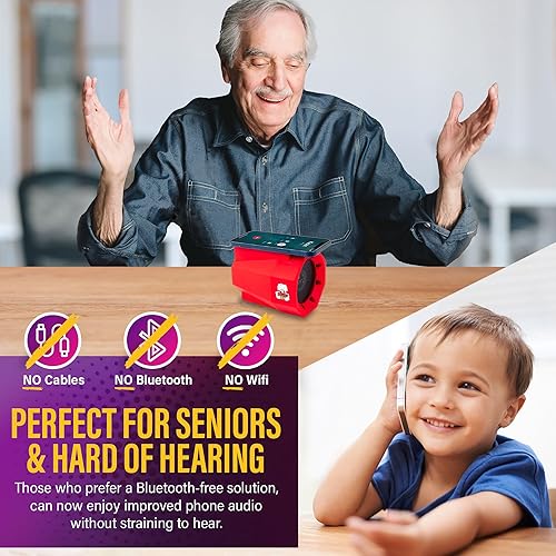 Miniatura 4 de Amplificador de volumen para teléfono, sin Bluetooth ni cables, configura el teléfono inteligente en el altavoz para amplificar el audio, compatible
