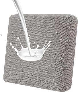 Morbuy Color Sólido Funda Asiento Sofá Exterior Extraíble, Funda Cojines Asiento Elástica Sofa Antideslizante para Interiores y Exteriores, Muebles de Ratán (Gris marrón,10 Piezas)