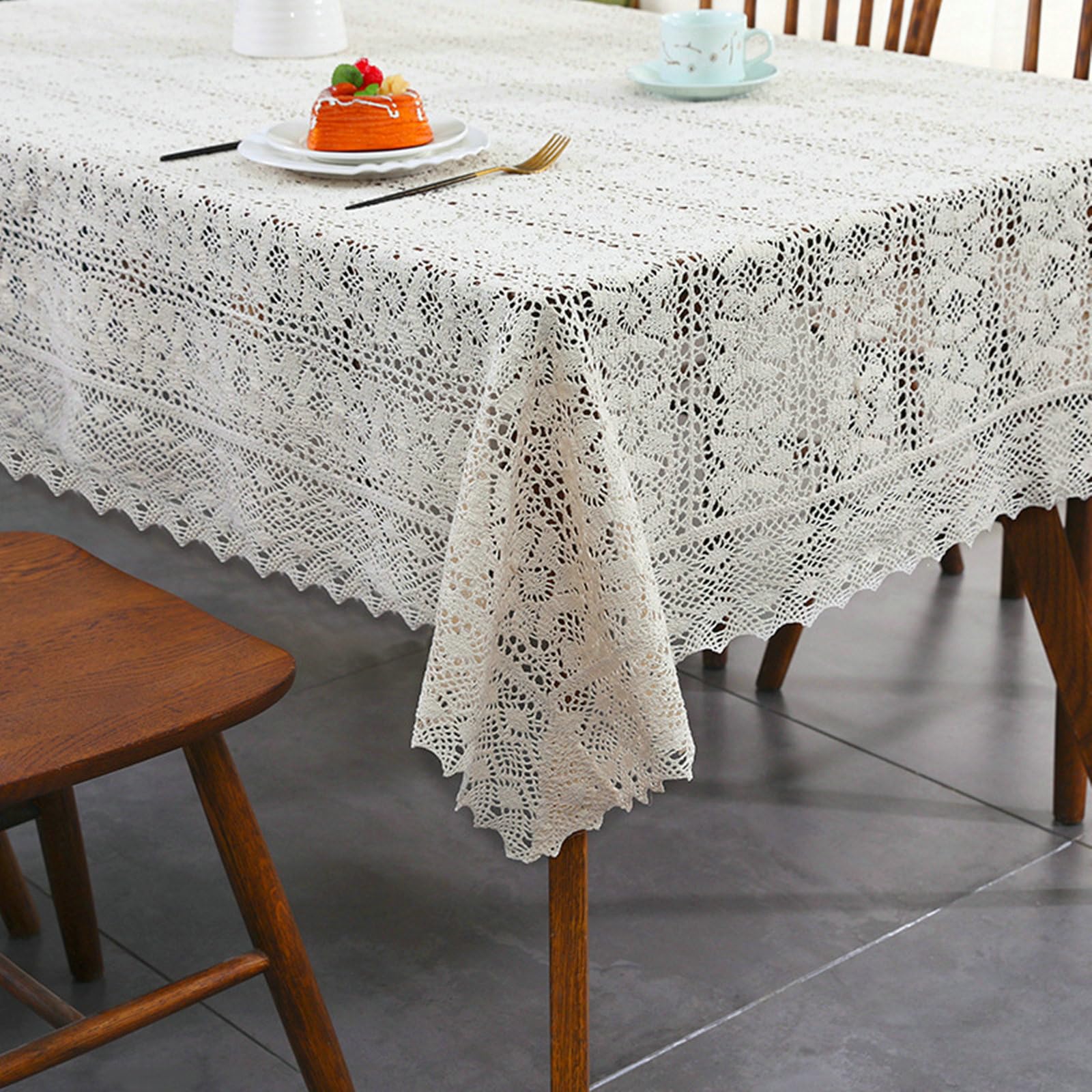 Nappe Table de Salon Rectangulaire, Nappe Beige 110x160cm