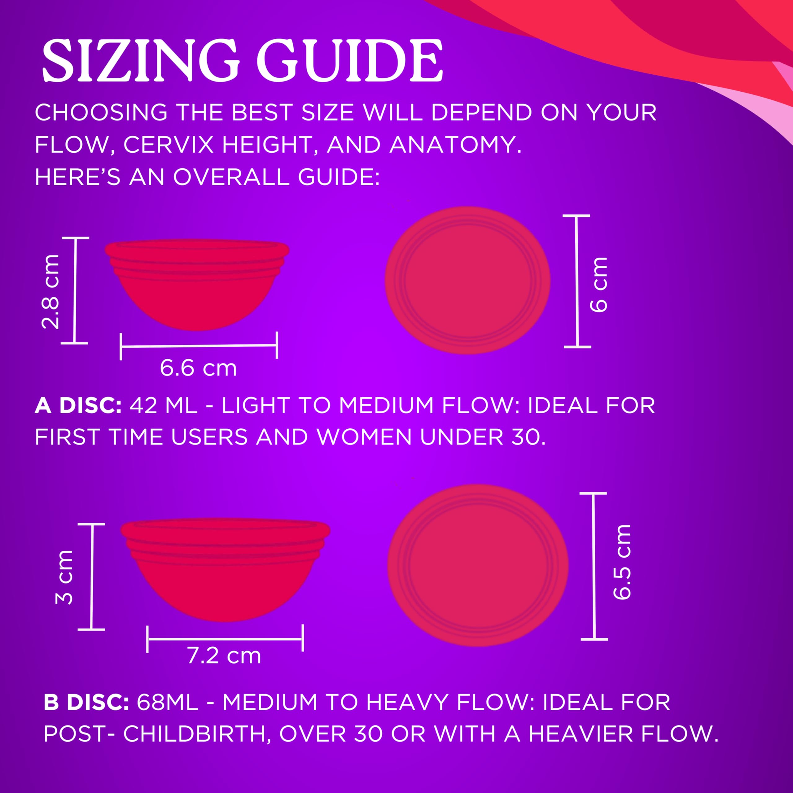 Menstrual Disc - Premium Medical Grade Silicone Design - Soft & Ultra Comfortable Period Disc - No Leaks - Up to 12 Hours Protection- Great Menstrual Cup Alternative (Rose Rage, A)