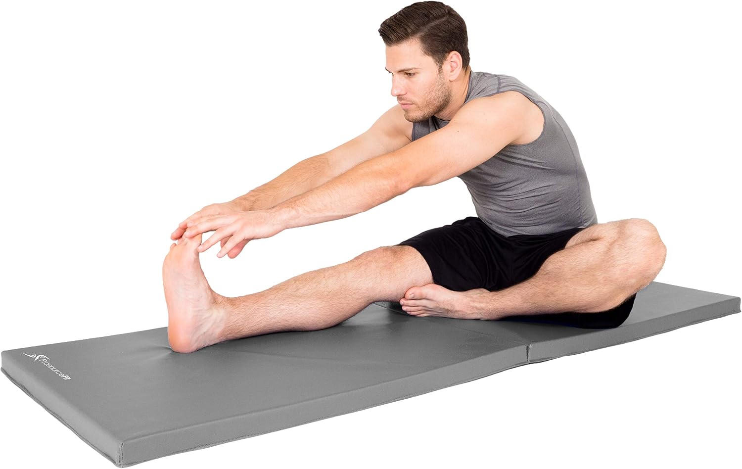 ProsourceFit Bi-Fold Folding Thick Exercise Mat 6’x2’ with Carrying Handles for MMA, Gymnastics, Stretching, Core Workouts
