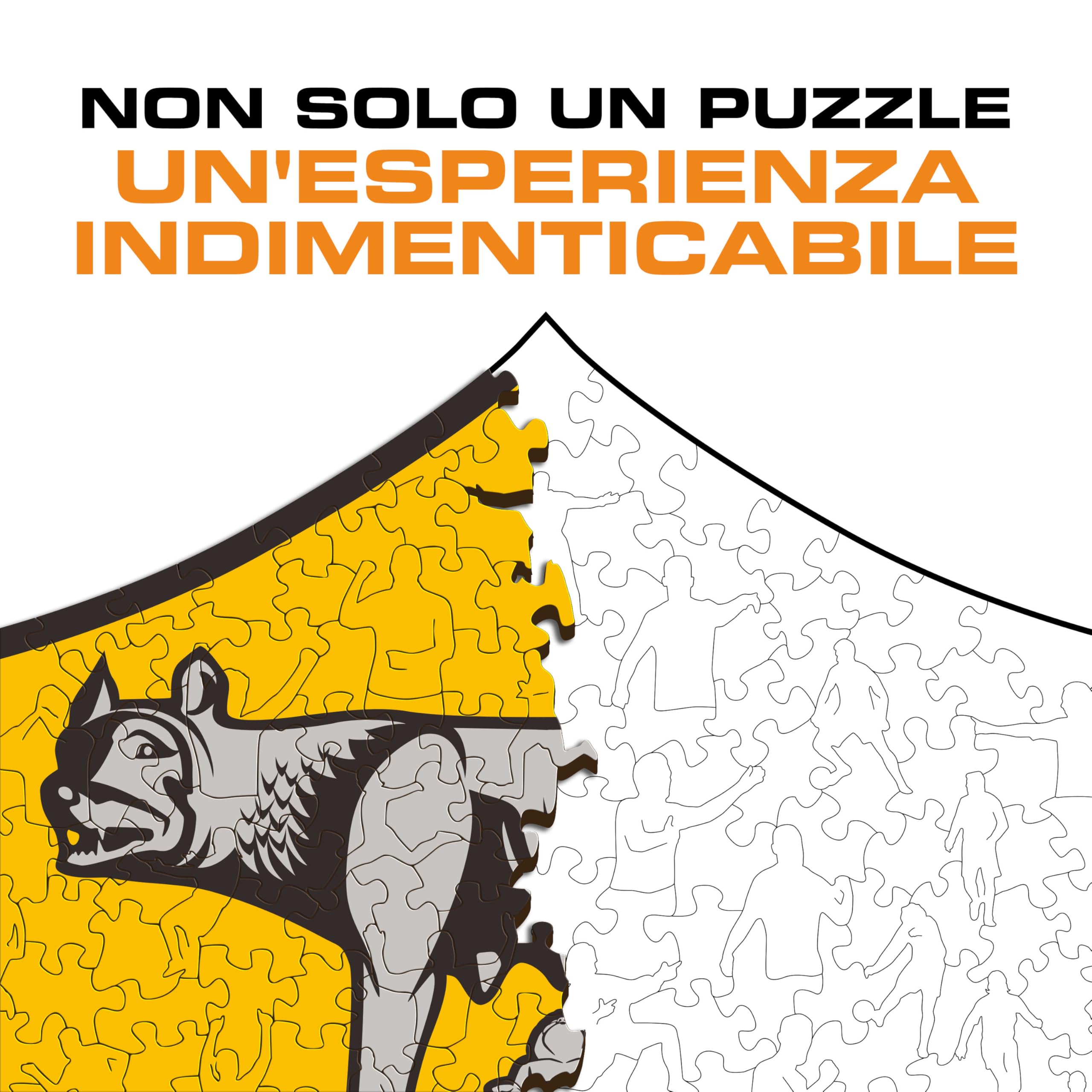 Iconic Puzzles, Roma Logo, Prodotto ufficiale, Puzzle di Legno per Adulti e Bambini, Legno 100% Sostenibile, Taglia M, 270 Pezzi
