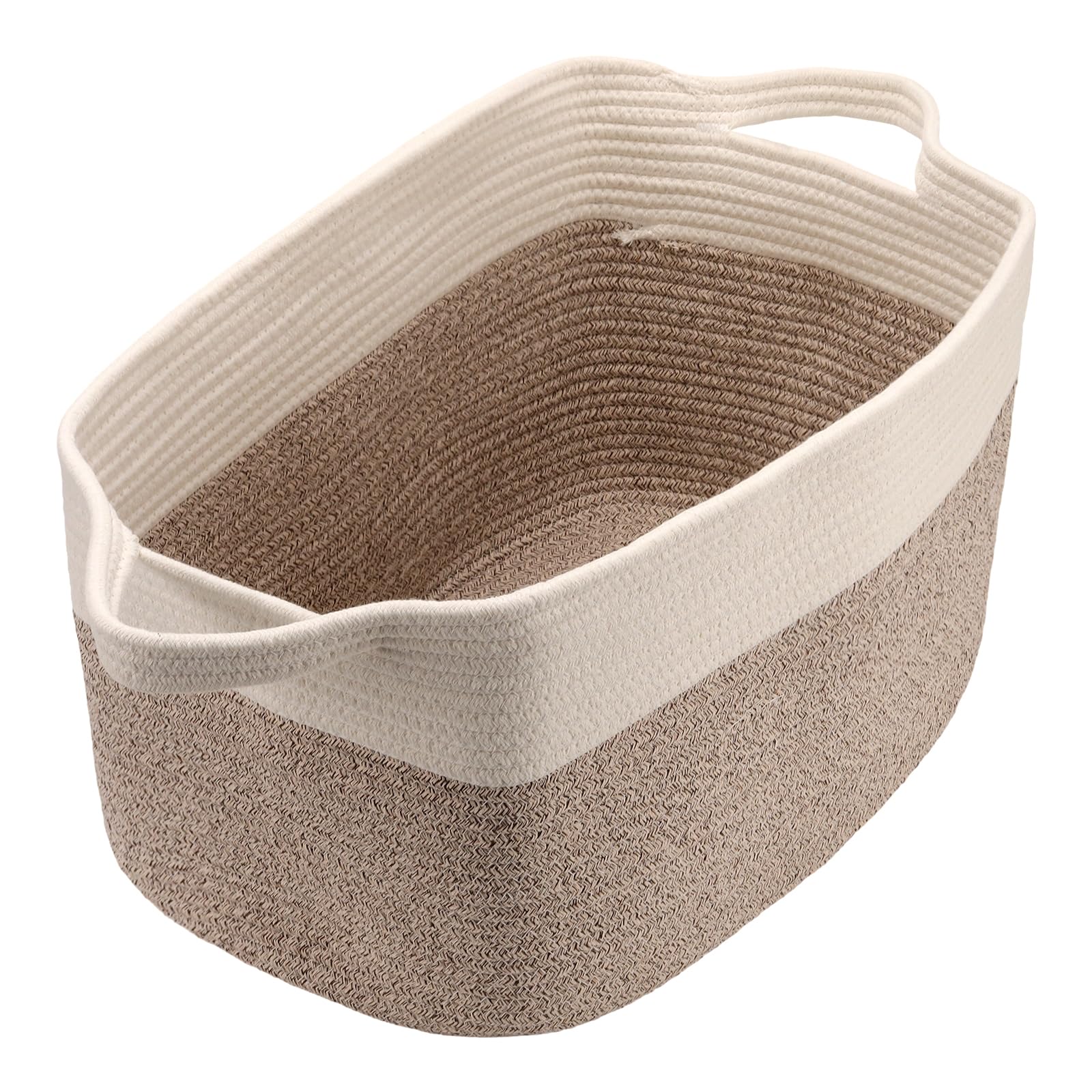 Panier à linge de 45 l blanc et marron pour linge sale