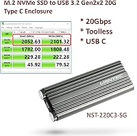Vista 2 de Carcasa M.2 NVMe SSD a USB 3.2 Gen2x2 20G tipo C (NST-220C3-SG)