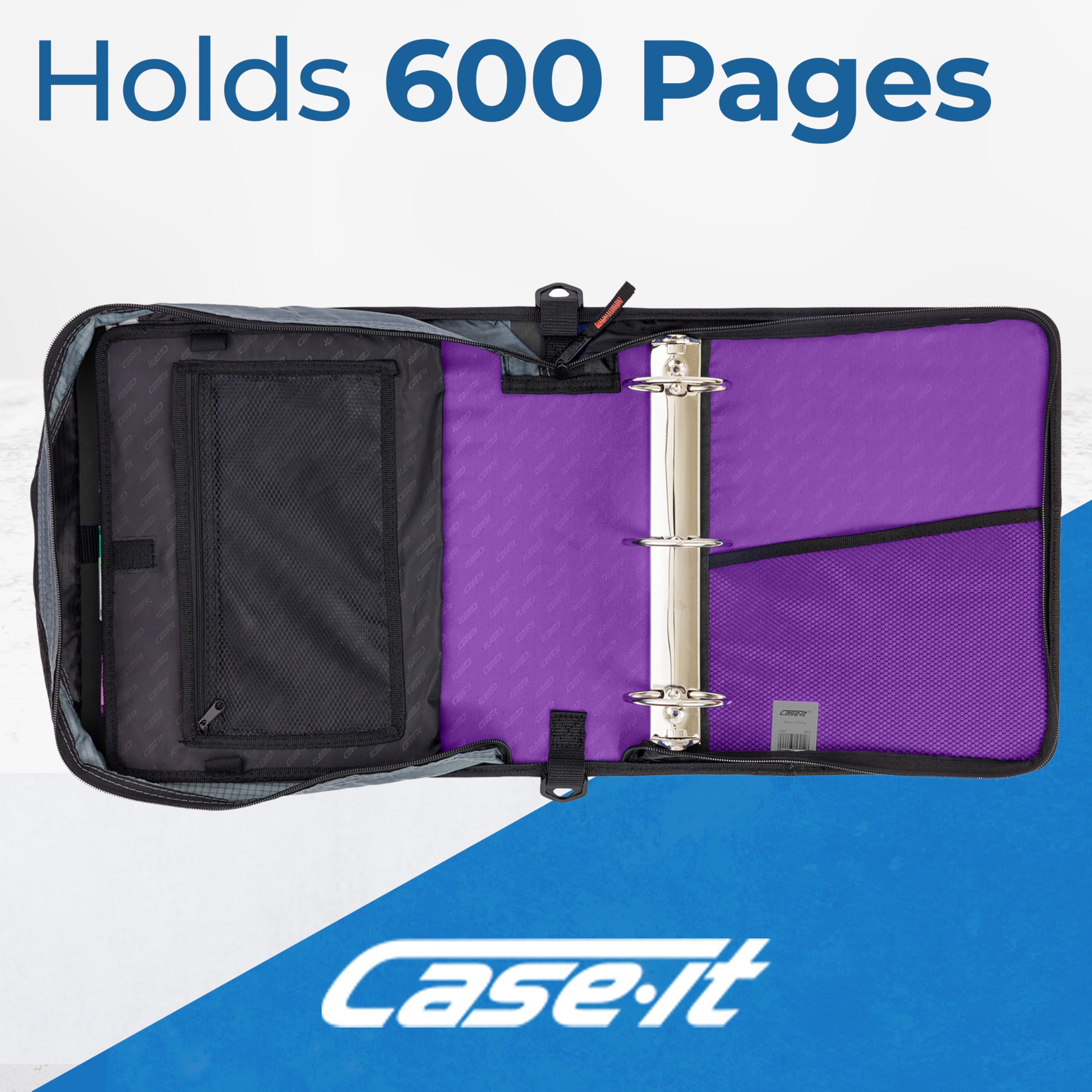 Amazon.com : Case-it Mighty Zip Tab School Zipper Binder | 3-Inch