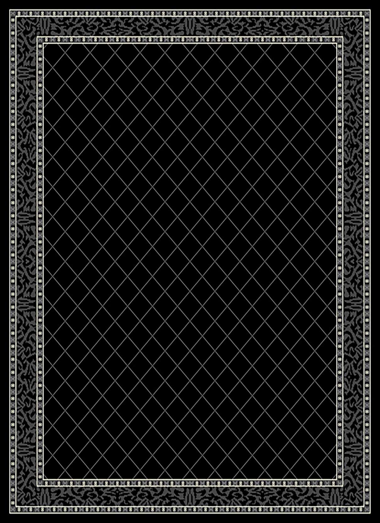 SrS Rugs® Luna Collection, Living Room Rugs, Hallway Runners, with Soft Smooth 8mm Pile. Contemporary Borders Design. 7 Colours, 9 Sizes (Black Diamond Borders, 160 x 225 cm) — image 1