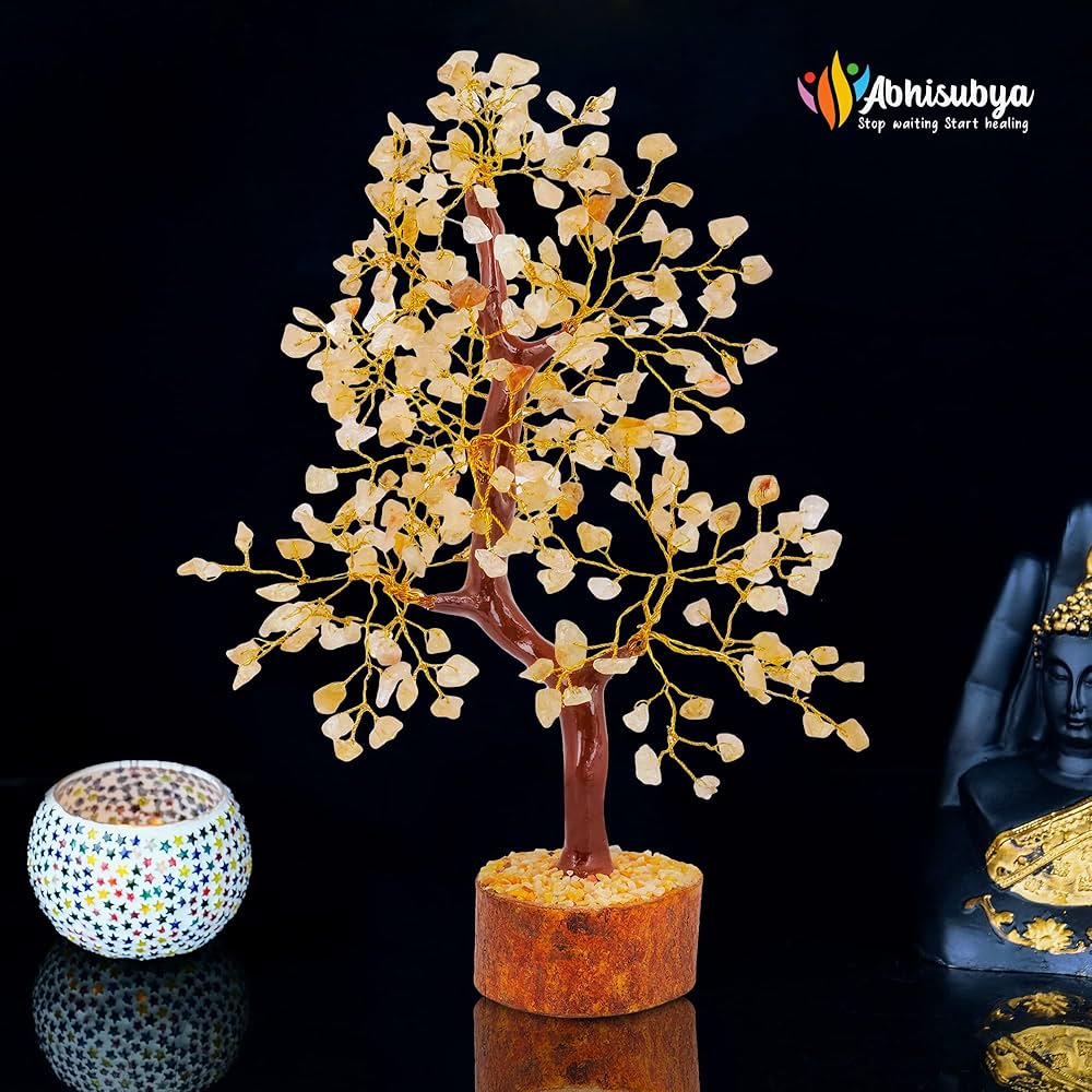 置物 Citrine money tree with piyao Citrine money tree with piyao
