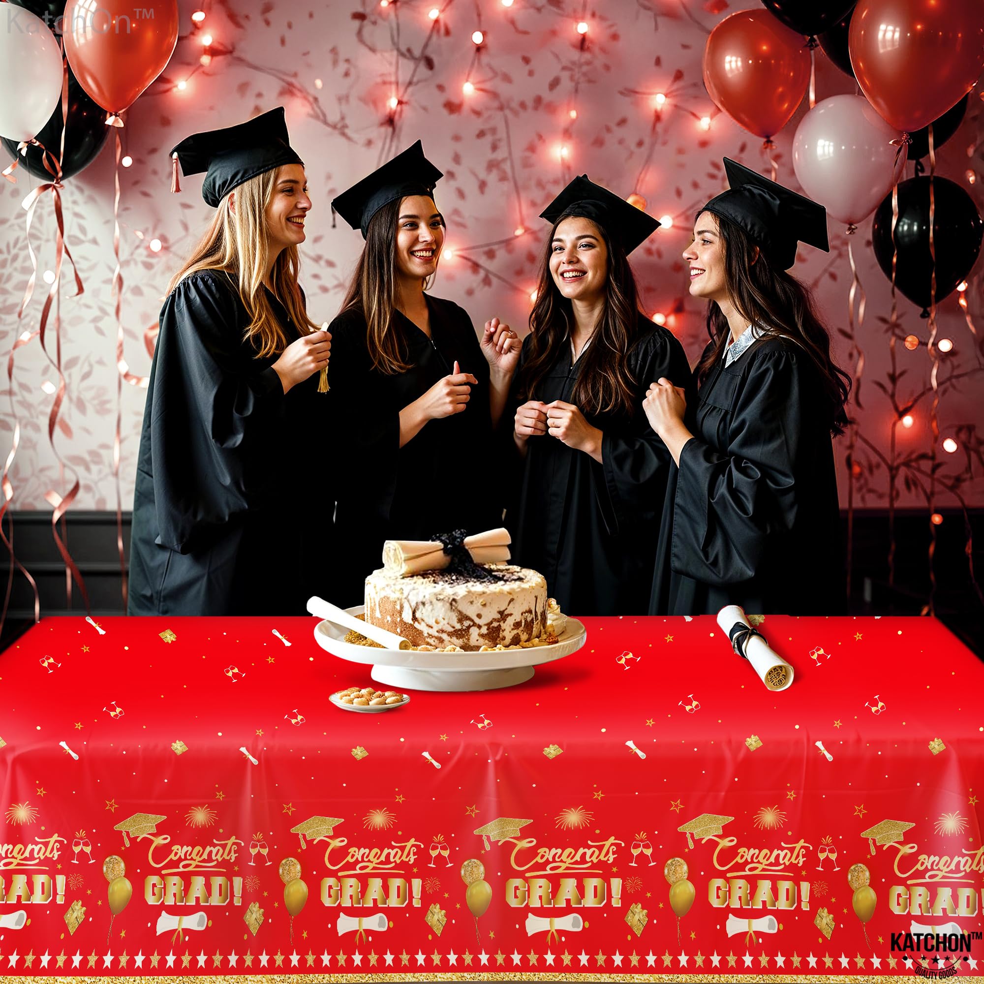 KatchOn, Red and Gold Grad Tablecloth - XtraLarge 54x108 Inch, Pack of 3, Gold and Red, 70.9 x 47.2 inch (Rectangular) - Image 4