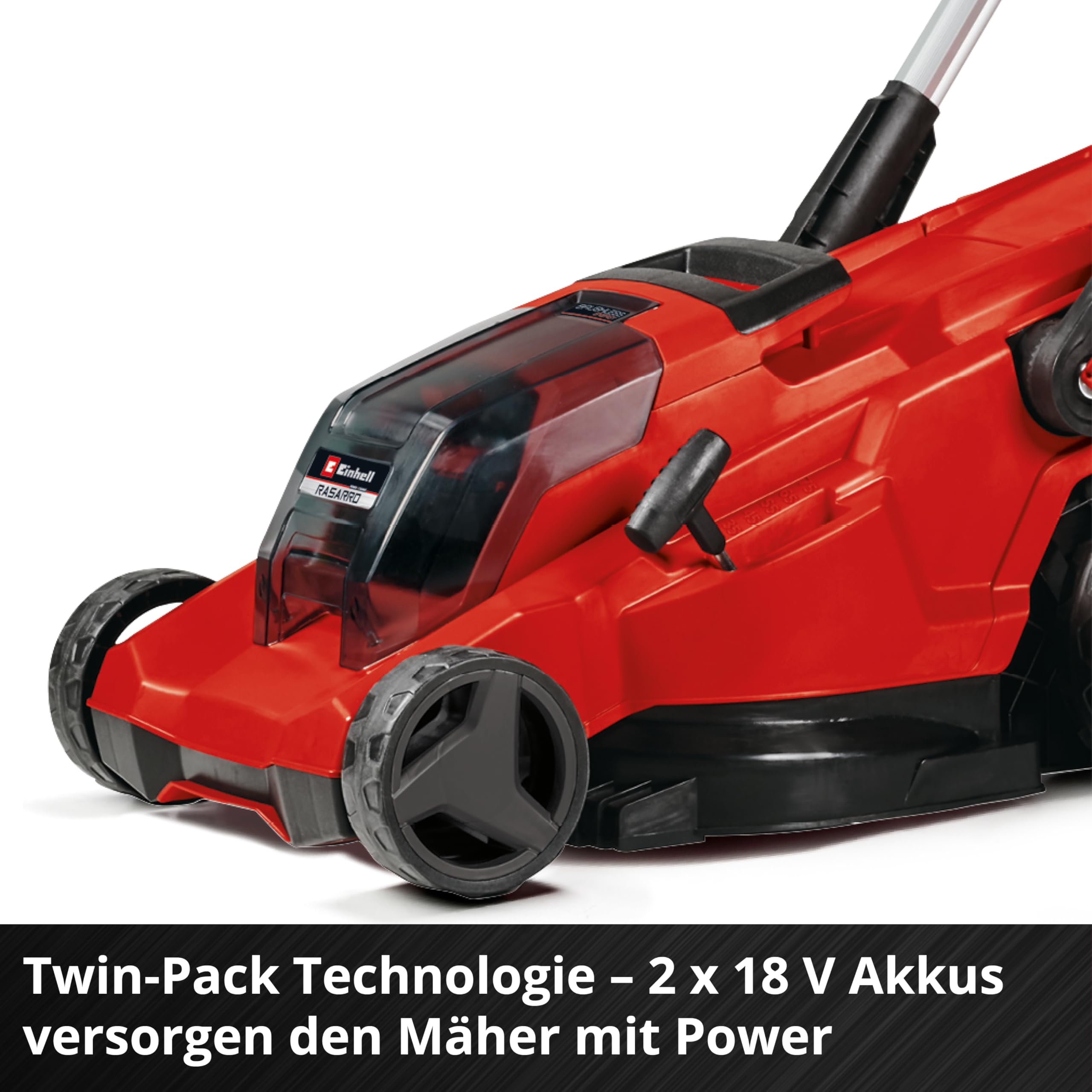 Einhell Akku-Rasenmäher RASARRO 36/42 Kit Power X-Change (36 V, 42 cm Schnittbreite, bis 550 m², Brushless, Mulchfunktion, 50L Fangkorb, inkl. 2X 4,0 Ah Akkus + Ladegerät)