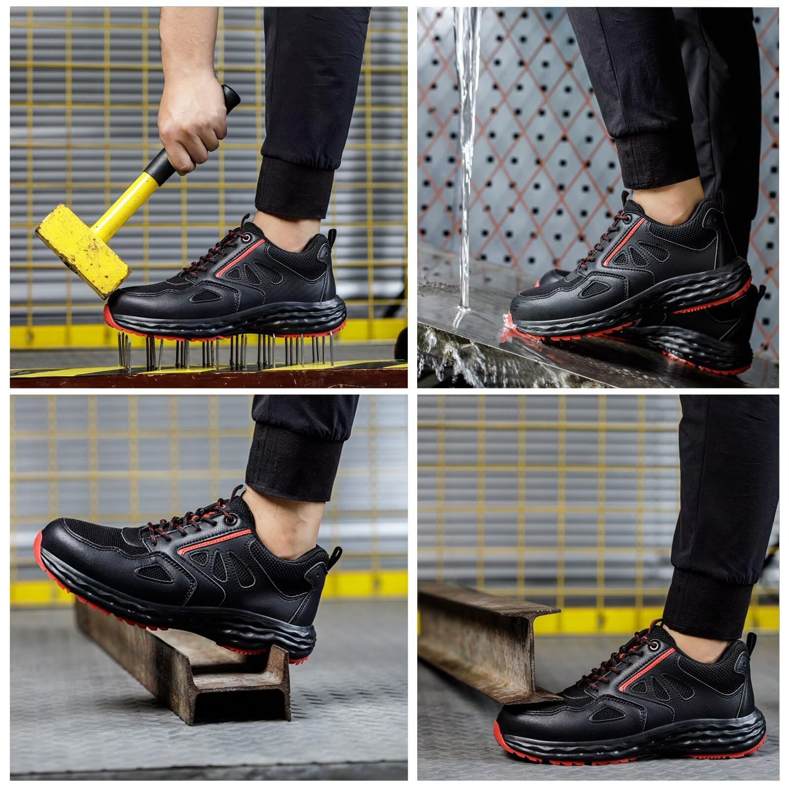 ISOOUS Chaussures de Sécurité Hommes Chaussures de Travail Femmes Légère Embout Plastique Basket Securite Antidérapante Cuisine