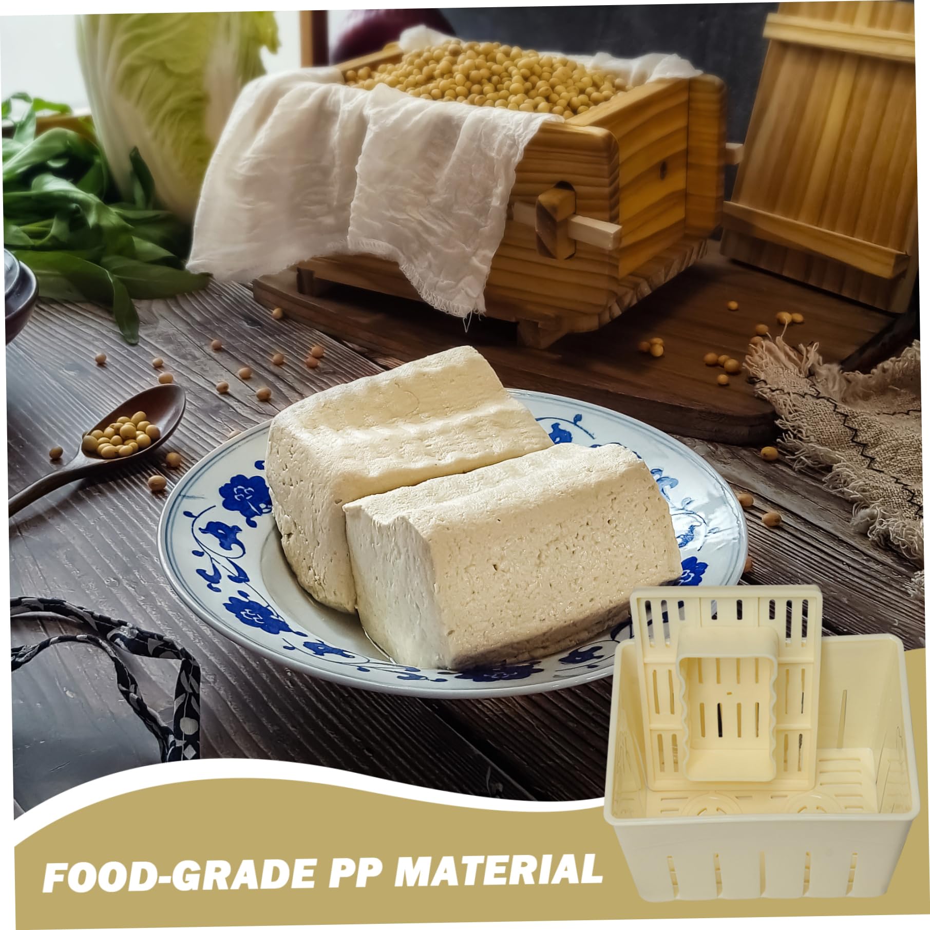 3pcs Tofu Maker, Tofu Press 5.5x4.3x3.7In Tofu Maker Food Grade Pp Tofu Moule Rectangular DIY Cheese Press Kitchen Gadgets, tissu non inclus