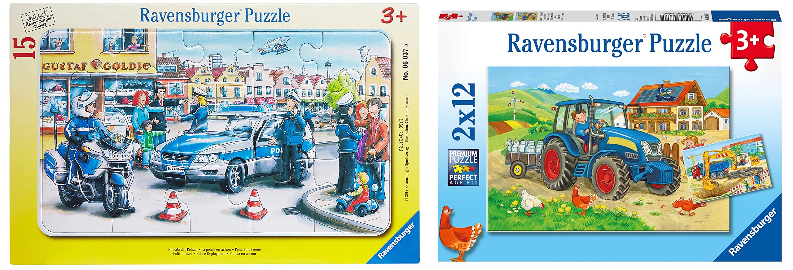 Ravensburger Kinderpuzzle – 2x 12 Teile, Motive „Komm, Wir Gehen Einkaufen“ – Ab 3 Jahren
