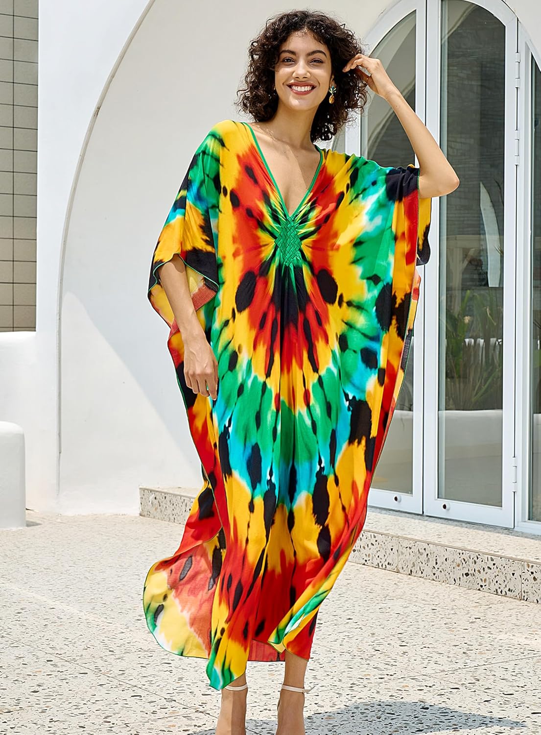 Caftans for Women Beach Cover Up Swimsuit Coverups Swimwear Tropical Dresses 2025 Summer Kaftan Dress - Image 2