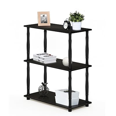 Furinno 18029EX/BK Turn-N-Tube Compact Shelving Rack, 3-Tier Classic, Espresso/Black