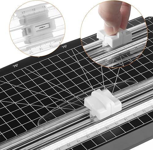 Miniatura 5 de Firbon Cuchilla de repuesto blanca de 5 piezas con diseño de seguridad automática para cortadoras de papel