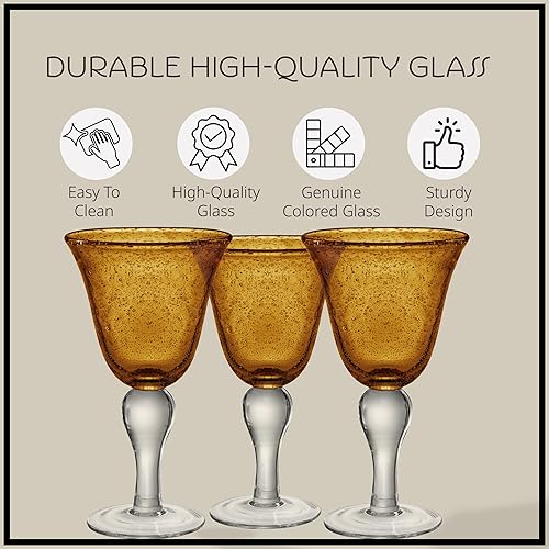 Miniatura 3 de Vasos Artland Iris, dobles y anticuados, color ámbar (4 unidades), Cáliz, Ambar