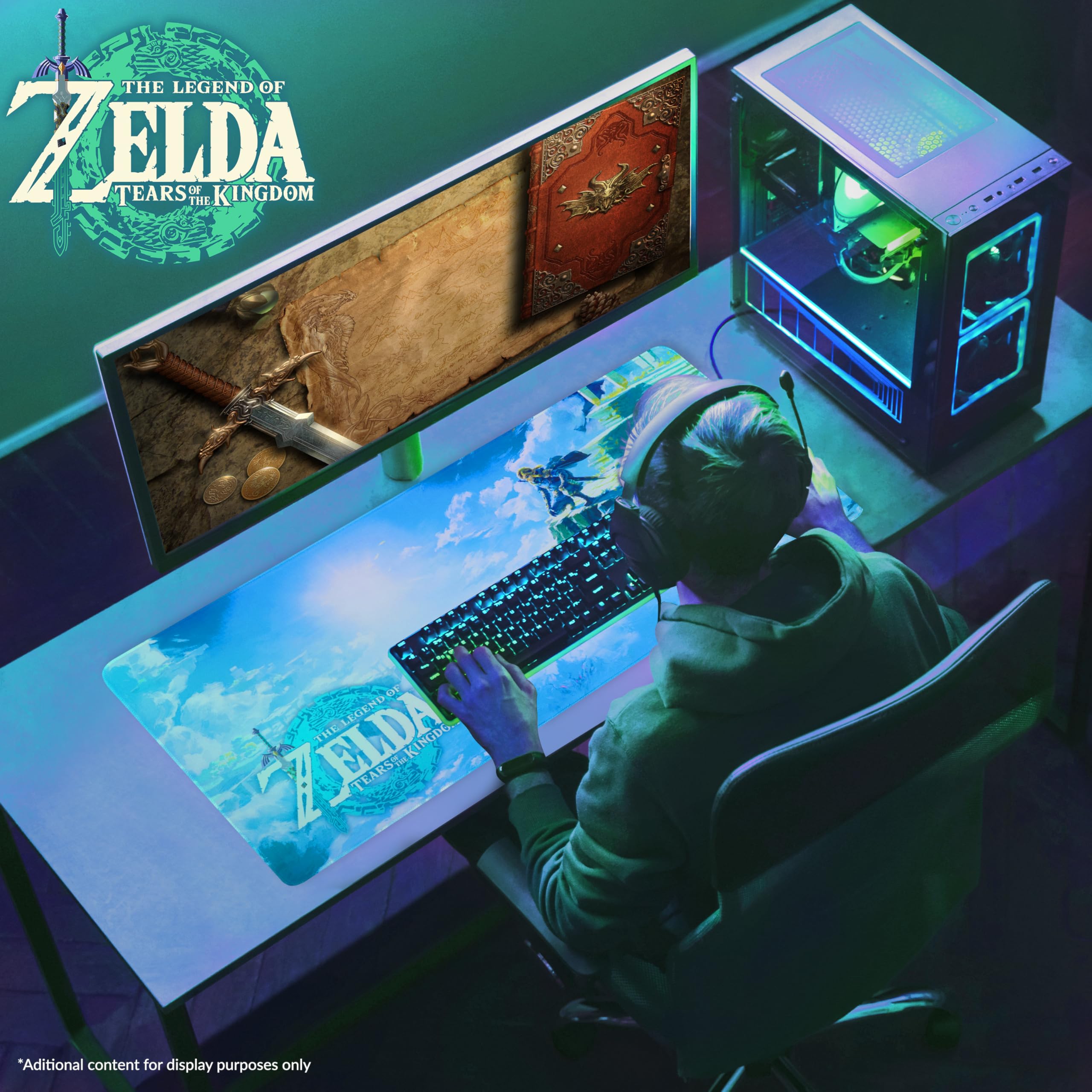 ZELDA Alfombrilla Grande Antideslizante para Escritorio para Niños, Regalo Gamer