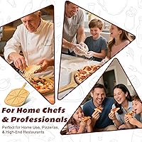 Vista 7 de Pala de pizza de madera de 16 pulgadas, espátula grande de bambú para pizza, tabla de servir, tablas de cortar de madera para pizza con 8 ranuras