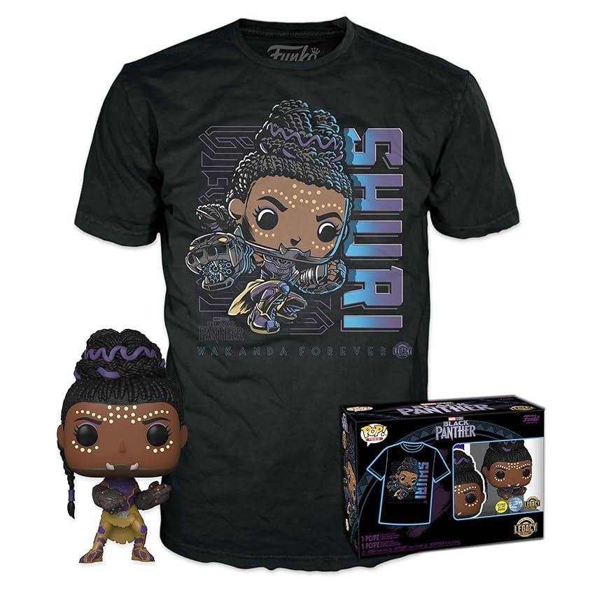 Immagine del prodotto Funko Pop! & Tee: Marvel - Black Panther Shuri - Large - (L) - T-Shirt, Maglietta - Vestiti con Figura in Vinile da Collezione - Idea Regalo - Giocattoli e Top a Maniche Corte per gli Adulti Uomini