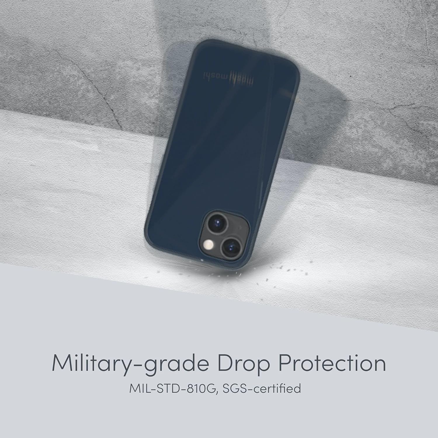 Moshi iGlaze Case Compatible with iPhone 13 Pro Max, Military-Grade Drop Protection, Non-Slip, SnapTo Series, Slate Blue