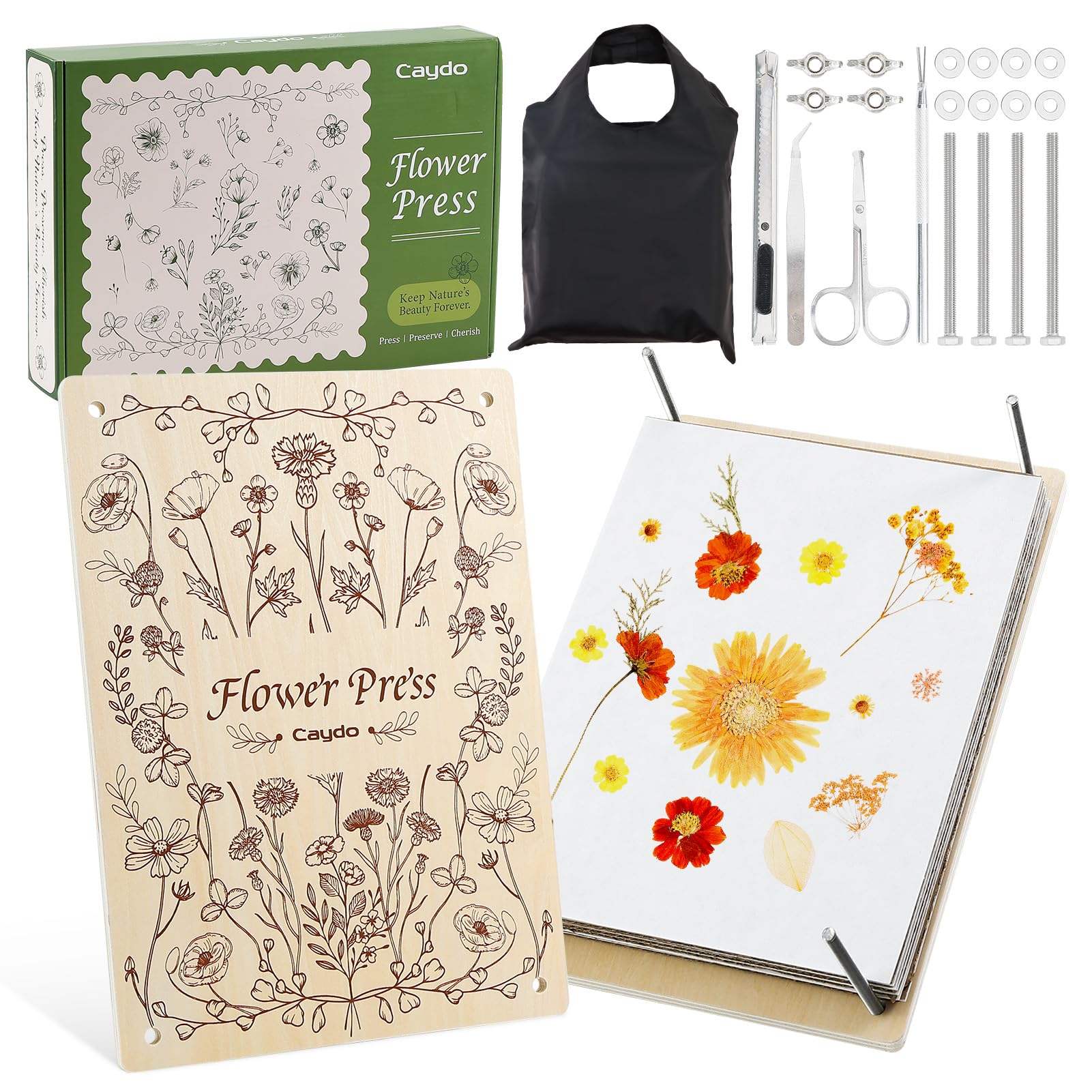 Caydo 11.8 x 8.3 inch Flower Press Kit