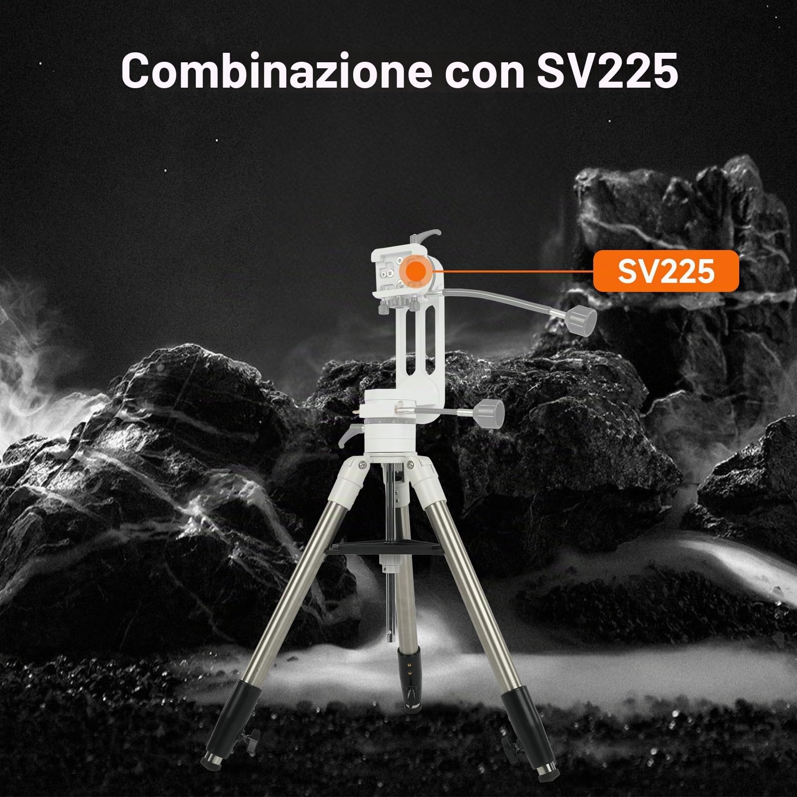 Svbony SV225T Treppiede Telescopico Astronomico, Treppiede in Alluminio Estensibile, Accessori per Telescopi Portatili, Compatibile con Supporti Alt-Azimuth Della Serie SV225