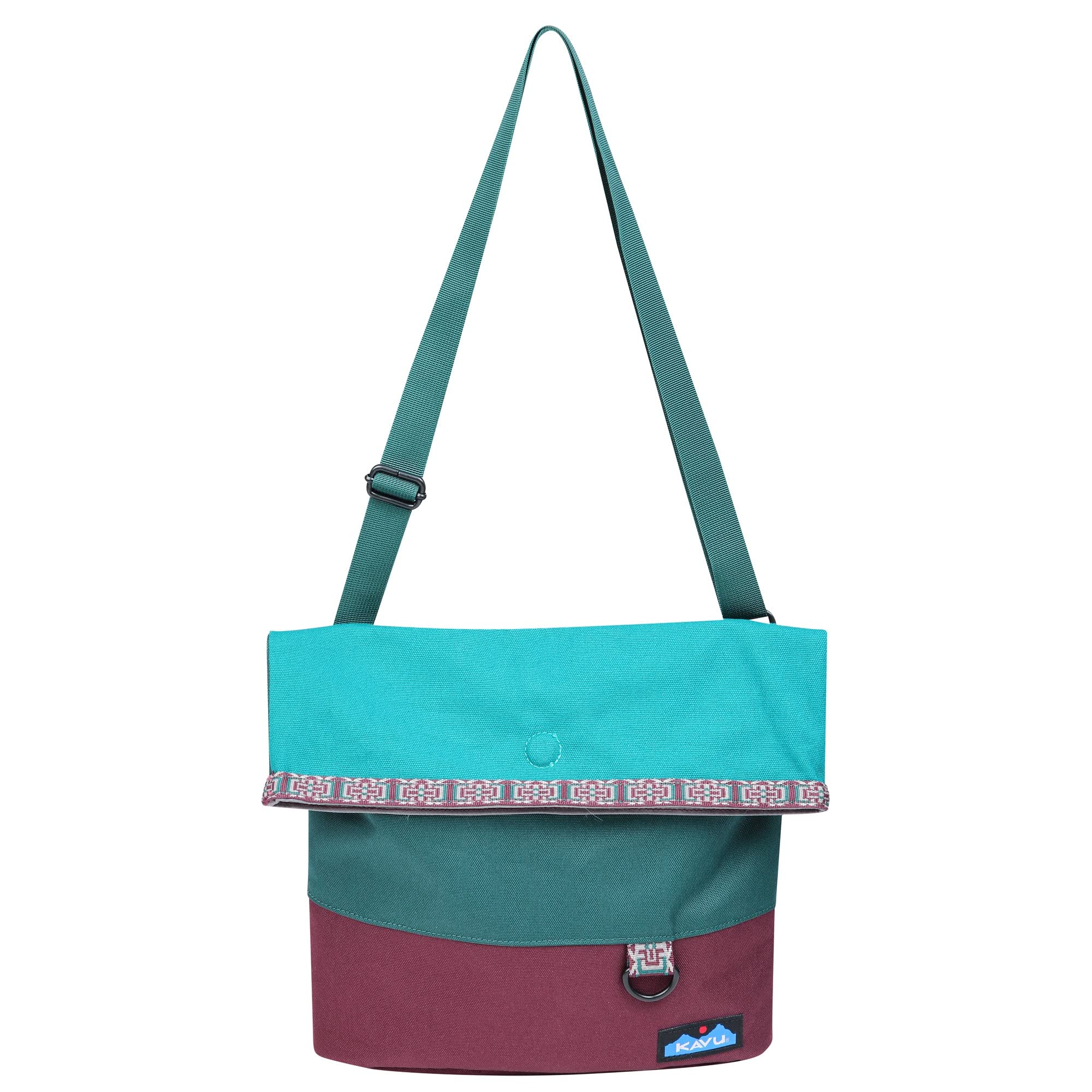 KAVU Kopachuck Cross Body Tote Bag Adjustable Strap Fold Over Top, Hemlock Grove, One Size