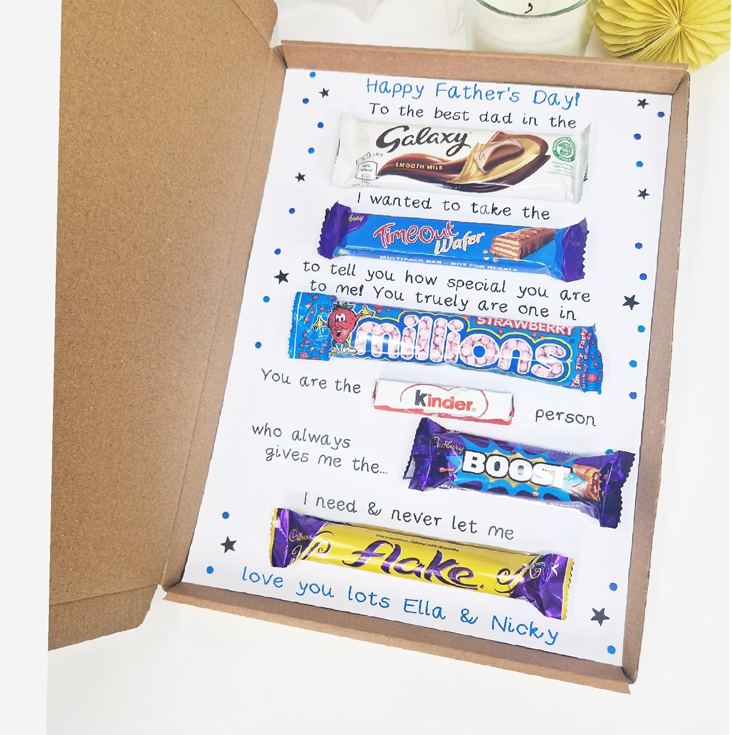 Personalised Father's Day Chocolate Message Board Personalised Gifts Gifts For Her Gifts