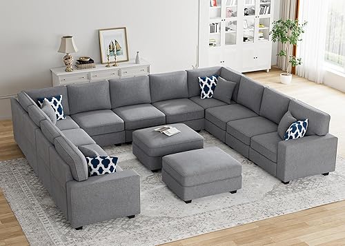 Modular Sectional Sofa L Shaped Couch with Ottoman Modern Reversible