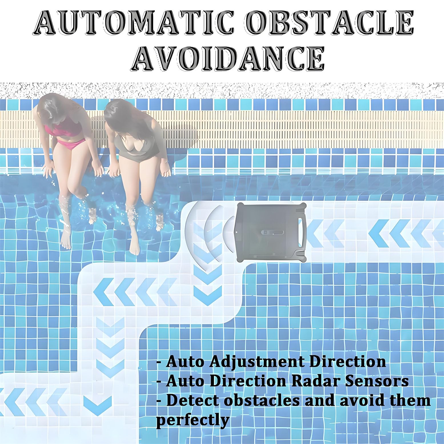 Écumoire de piscine robotique à énergie solaire – Nettoyeur automatique sans fil avec évitement d'obstacles pour piscines hors et creusées