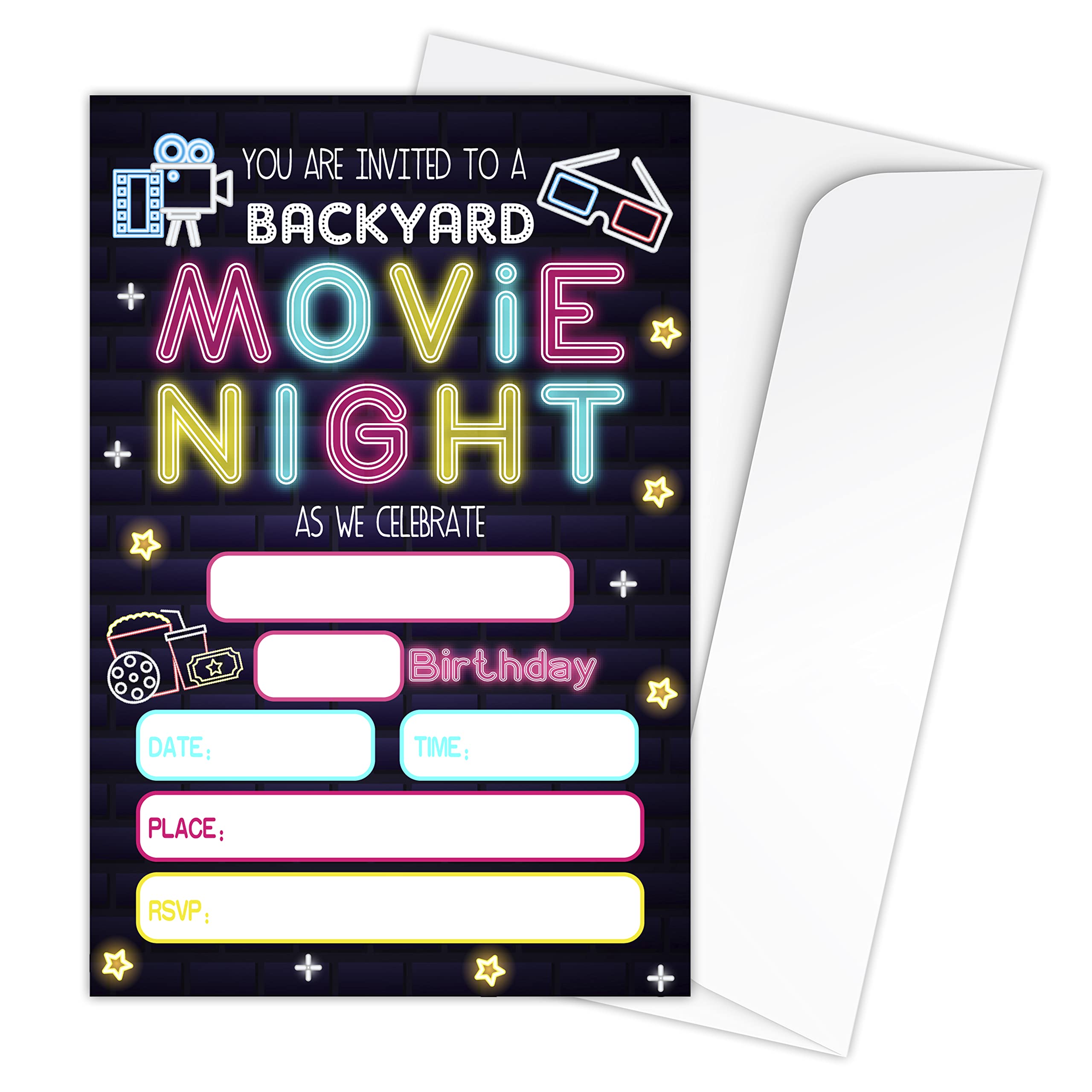 Outdoor Movie Night Invitations