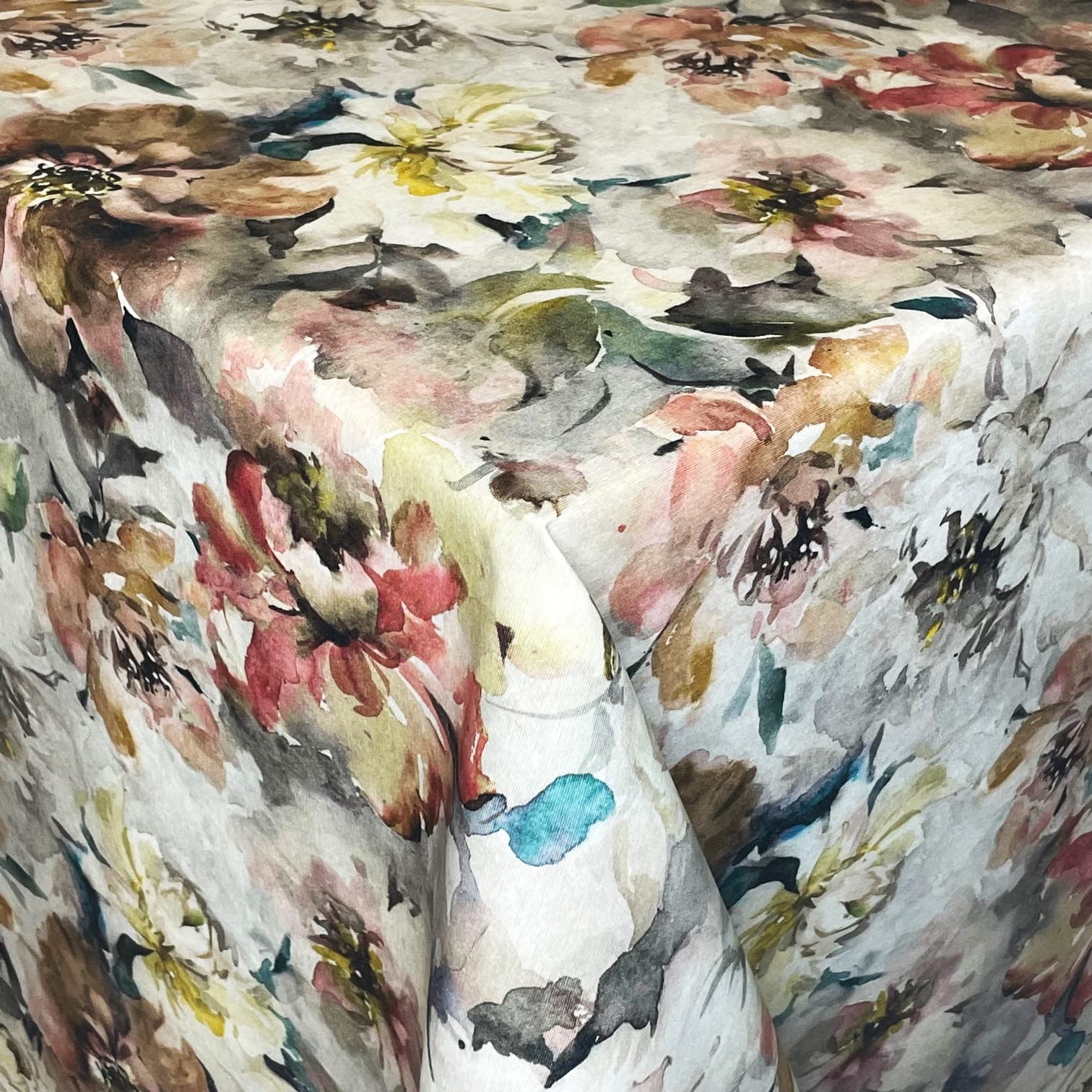 KEVKUS Nappe en coton jacquard enduit DP120 - Motif fleurs multicolores - Rectangulaire - Ronde - Ovale - 70 x 240 cm - Table à bière
