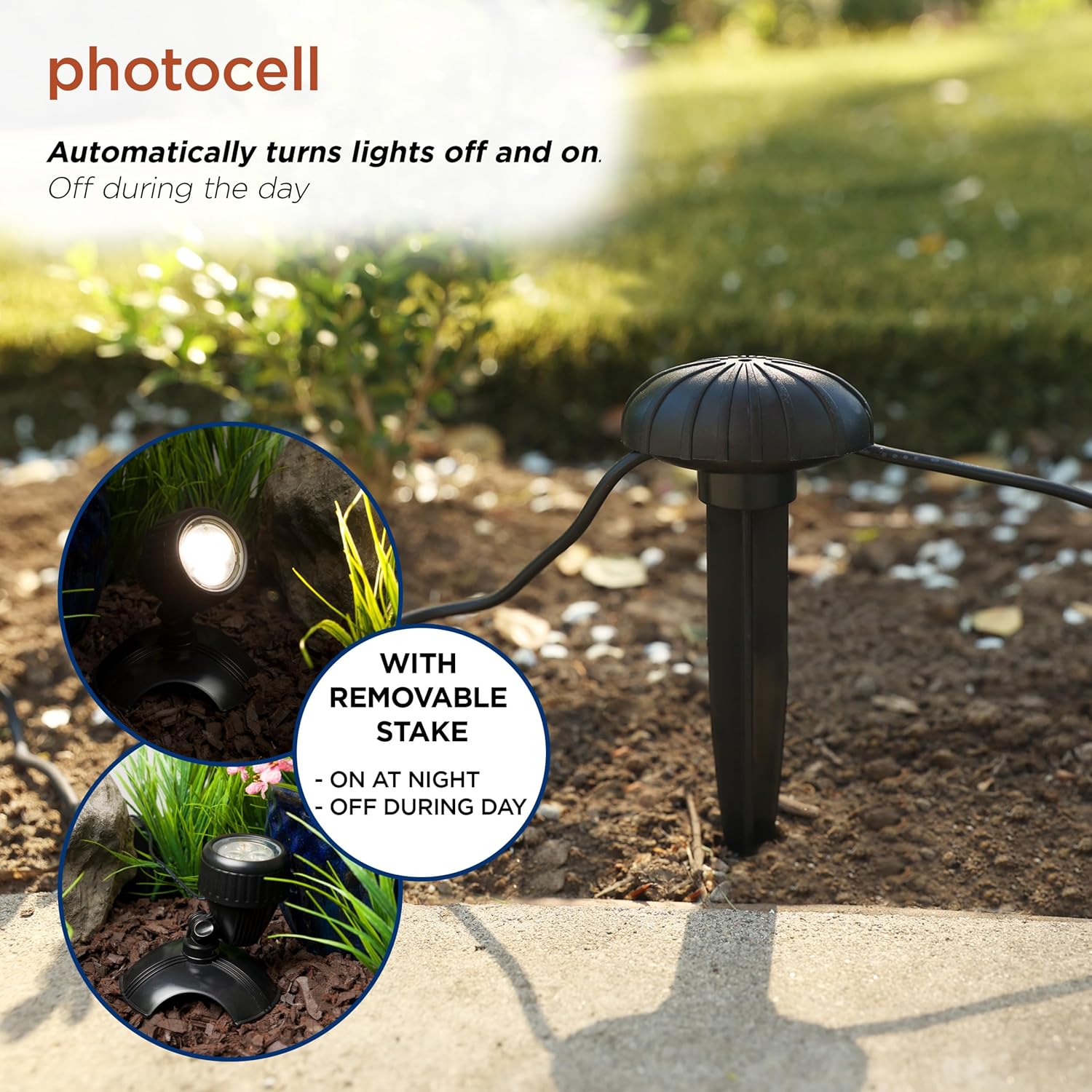 Set of 3 Warm White LED Outdoor Landscape Spotlights